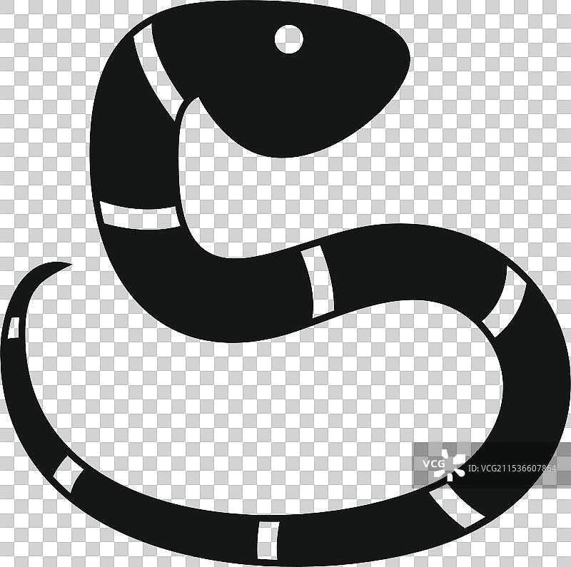 简单风格的条纹蛇滑行图标图片素材