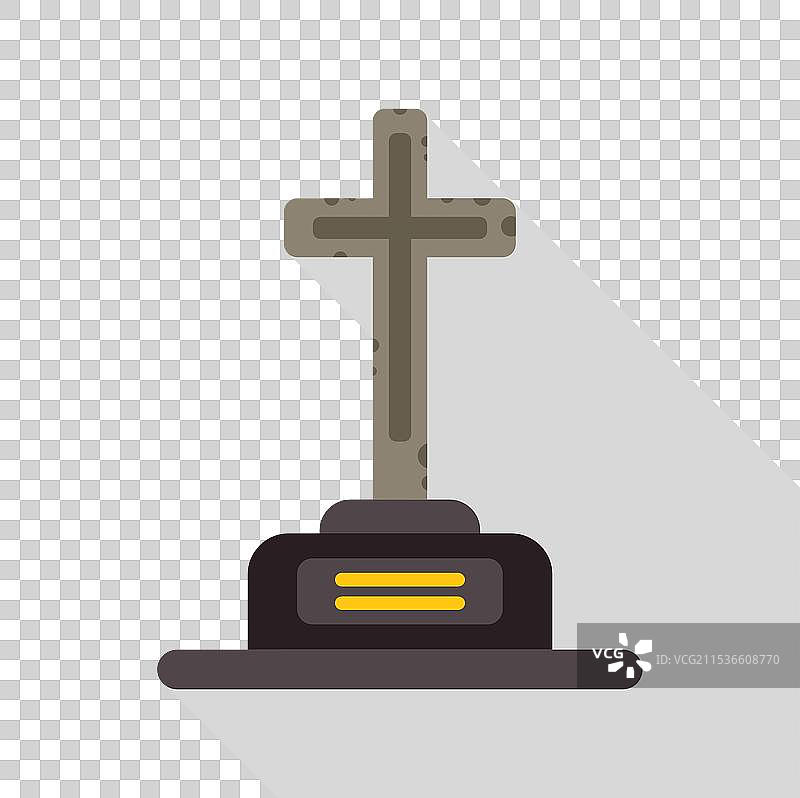 古老的石墓与十字架投下长长的阴影图片素材