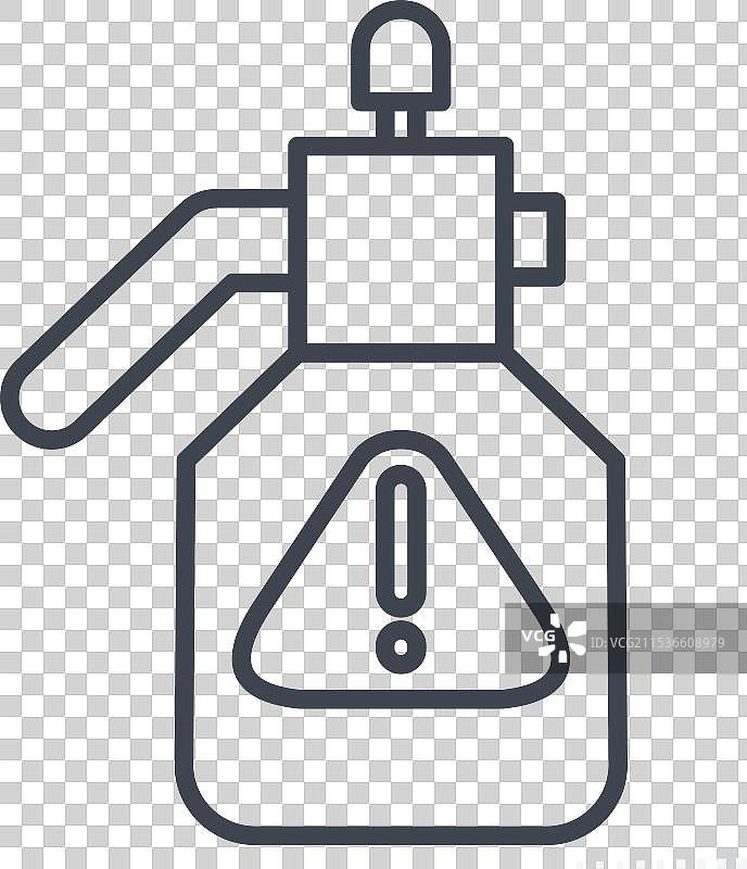 与毒药符号相关的喷雾器图标线条风格图片素材