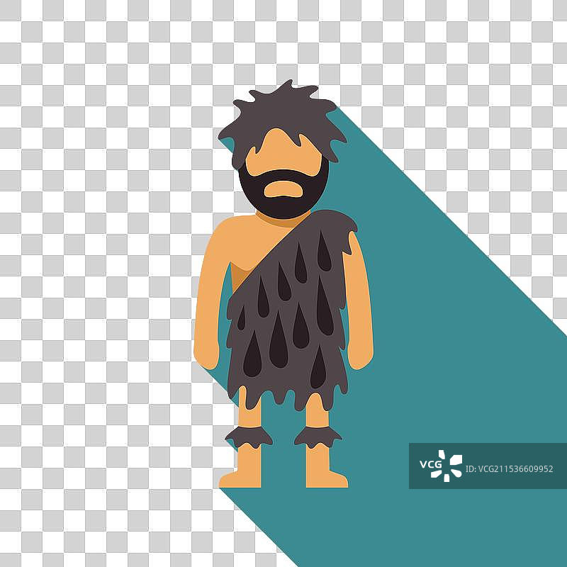 穿着动物皮的卡通穴居人图片素材