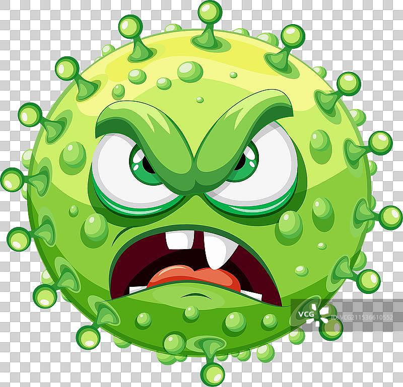 绿色细菌病毒怪兽卡通图片素材