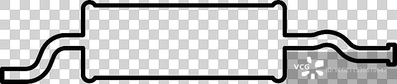 汽车排气管消声器轮廓线图片素材