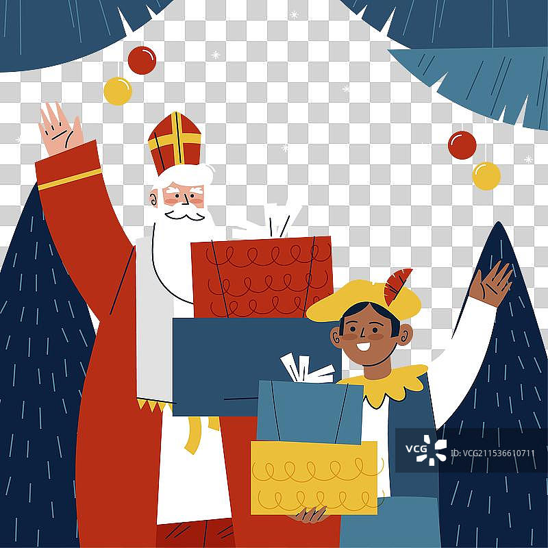 圣尼古拉斯孤立在白色背景上图片素材