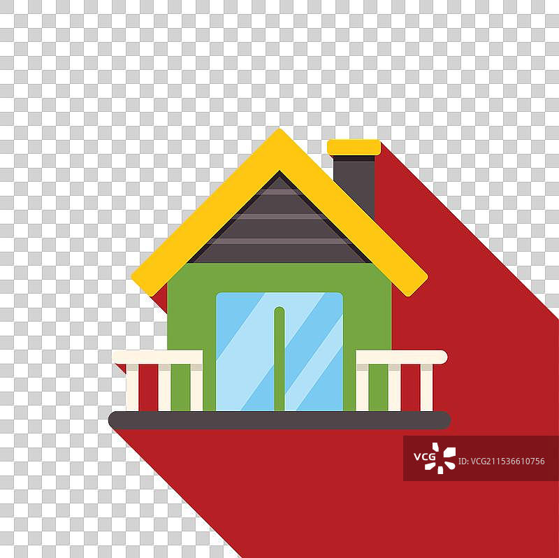 带阳台的绿色郊区房屋图片素材