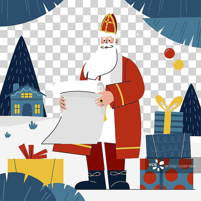 圣尼古拉斯孤立在白色背景上图片素材