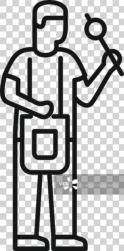 专业男厨师手持串烧棒图片素材