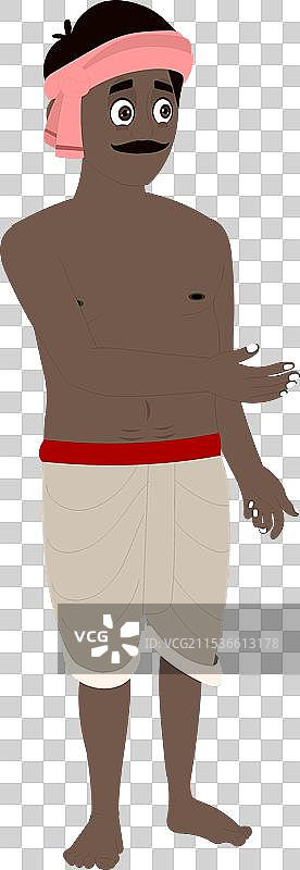 印度村庄贫穷农民角色侧面图图片素材