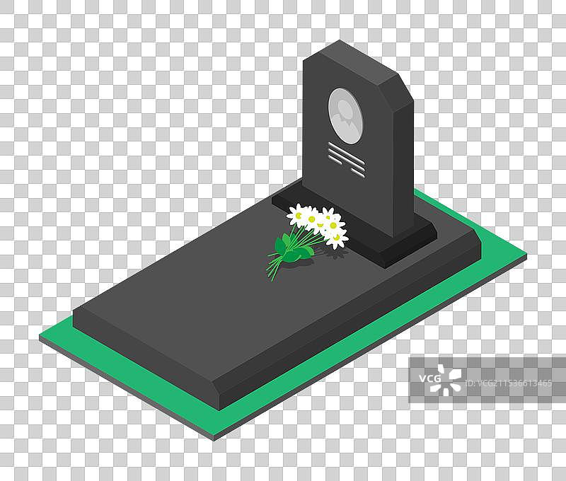 等距万圣节墓地墓碑与照片图片素材