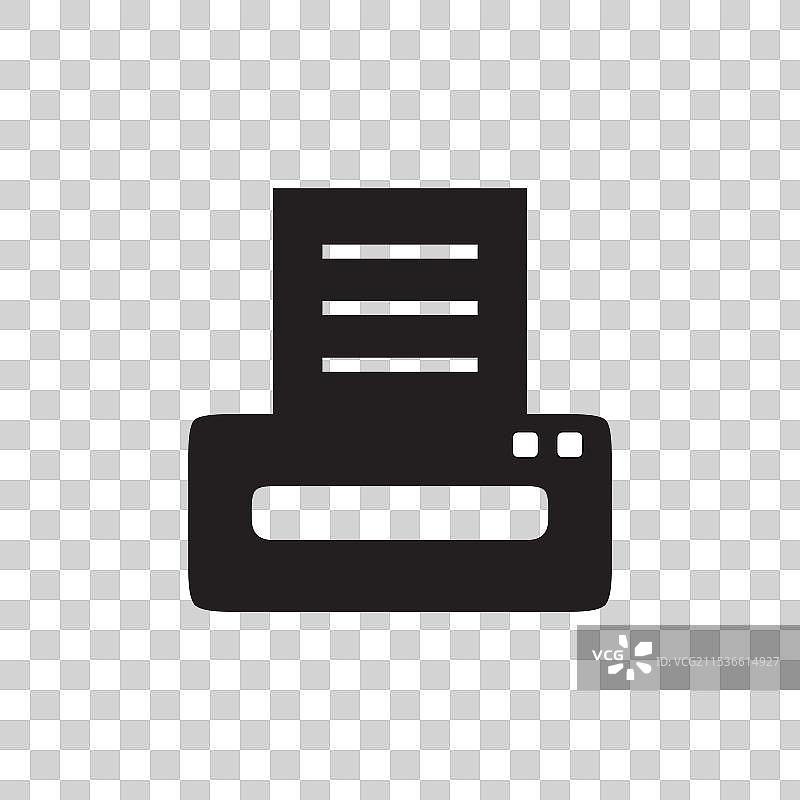 简单的黑色办公室设备打印机图标图片素材