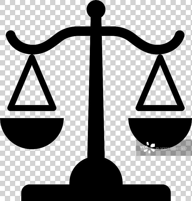 法律天平图标标志设计模板，孤立展示图片素材