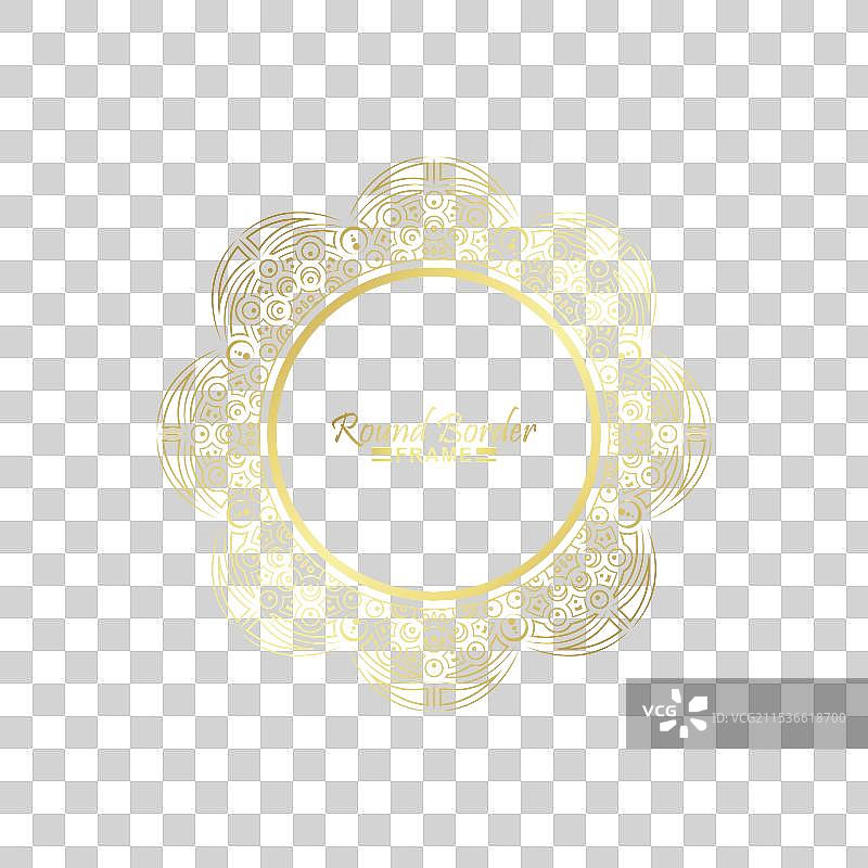 奢华金色圆形花卉框架设计图片素材