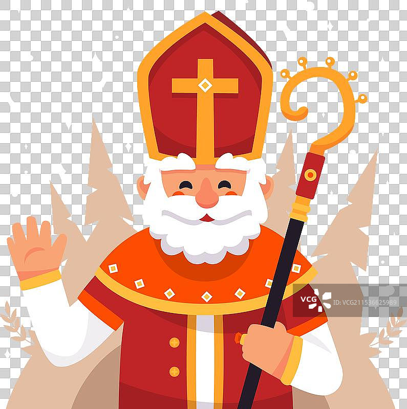 圣尼古拉斯在白色背景上孤立无援图片素材