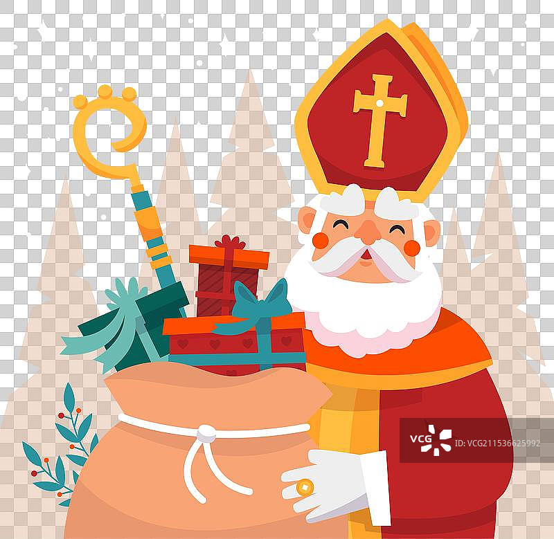 圣尼古拉斯孤立在白色背景上图片素材