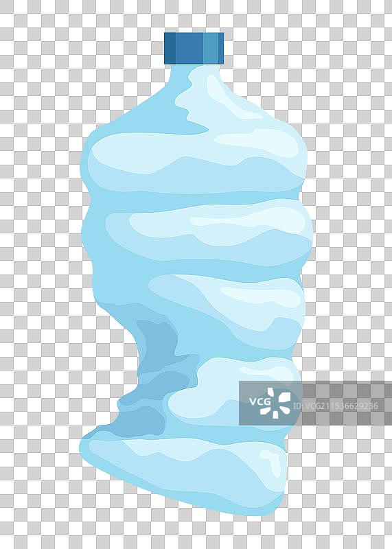 皱巴巴的瓶子图标，破损的塑料瓶，空瓶图片素材