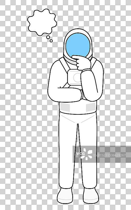 宇航员思考时抓着自己的脸图片素材