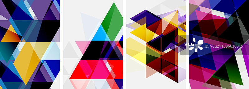 五颜六色的明亮三角形，具有多种颜色和图片素材