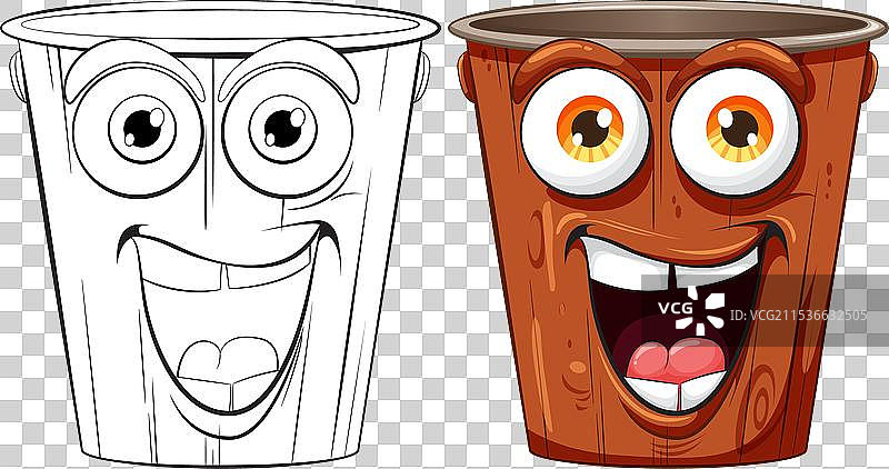 色彩斑斓且轮廓分明的垃圾桶，充满欢快气息图片素材