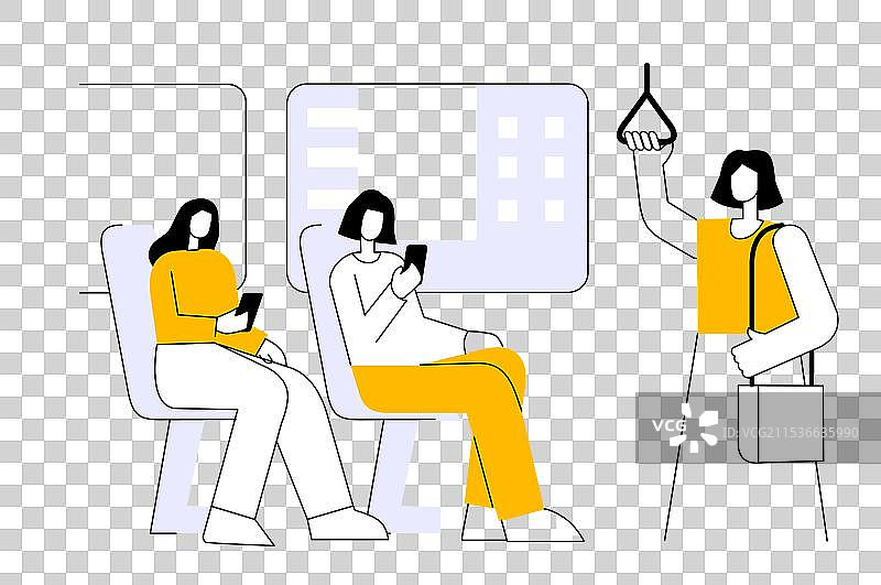 公共交通概念中的女性乘客图片素材