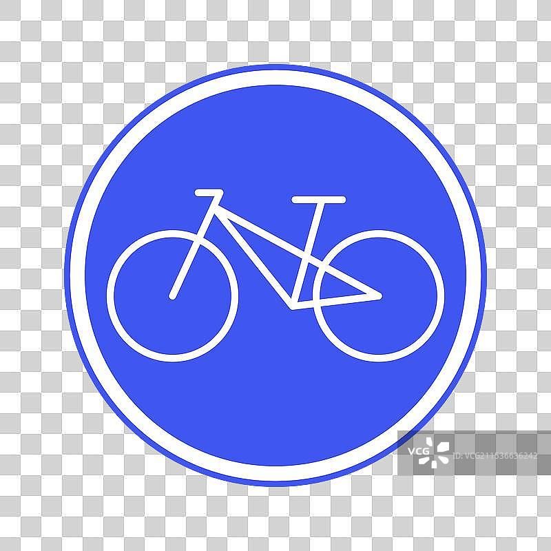 自行车道标志与自行车图标图片素材