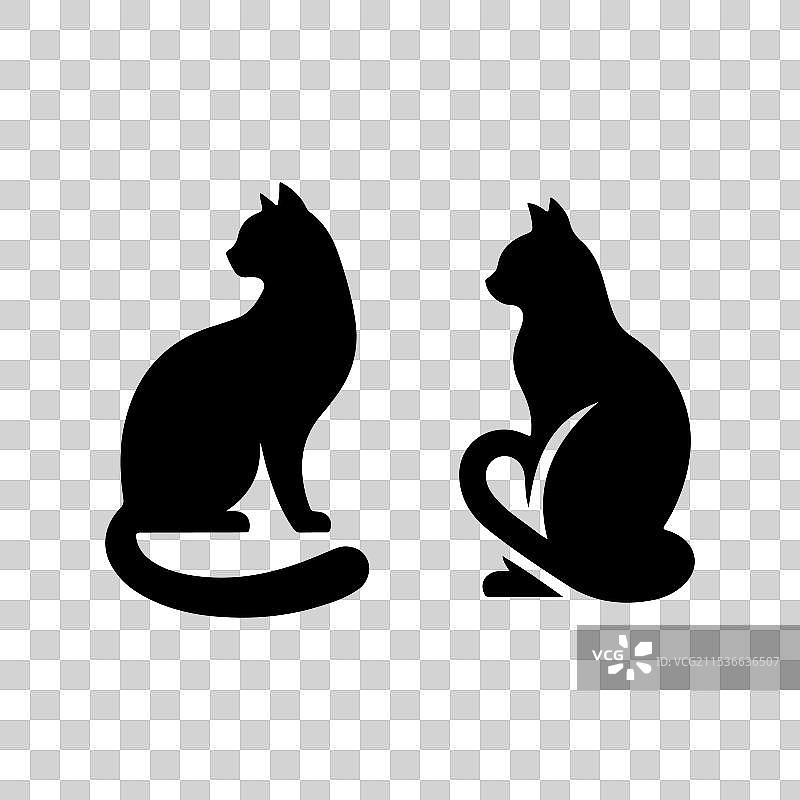 孤立的猫轮廓图片素材