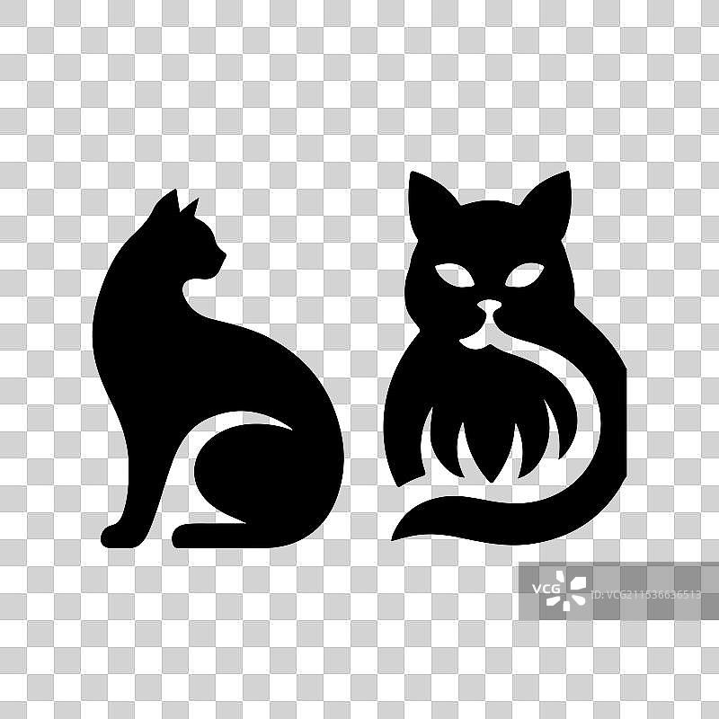 孤立的猫剪影图片素材