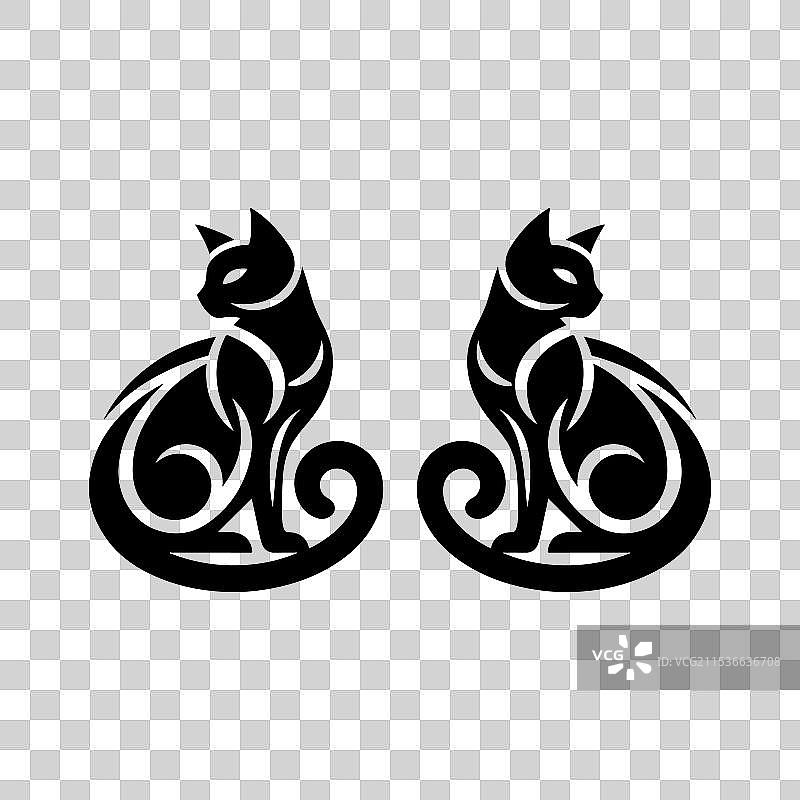 孤立的黑色狗剪影图片素材