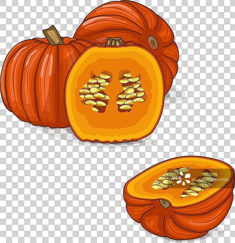 切好的大麦克南瓜剪贴画图片素材