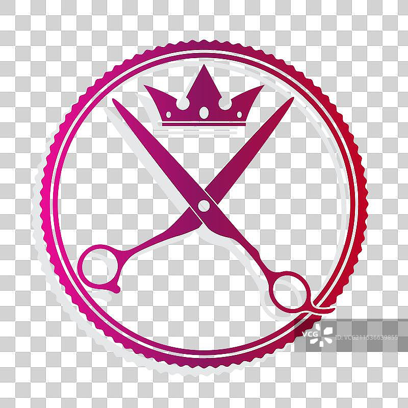 带有剪刀和王冠标志的发廊图片素材