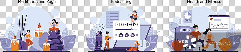 身心灵冥想播客制作图片素材