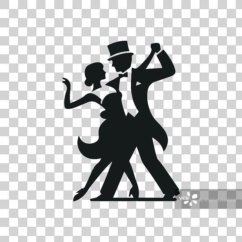 一个带有舞者剪影的风格化标志图片素材