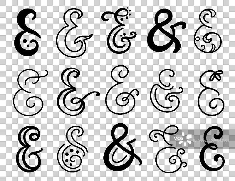 复古书法符号的和号标志图片素材