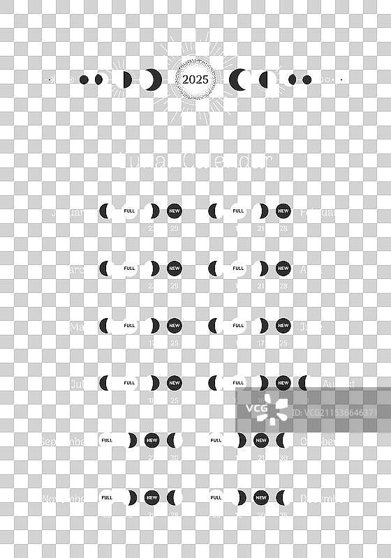 2025年的农历日历图片素材