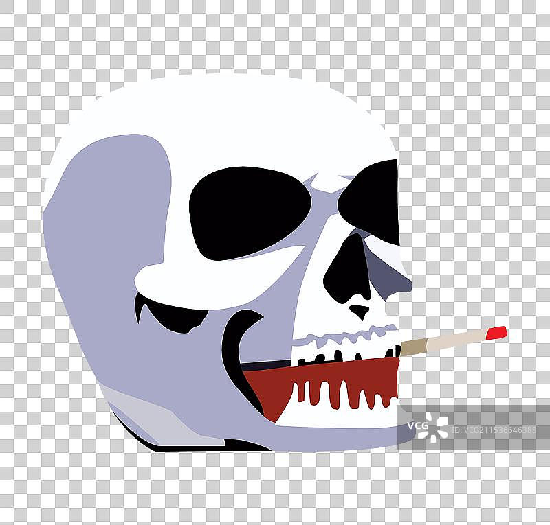 吸烟的骷髅艺术，适用于印刷和其他用途图片素材