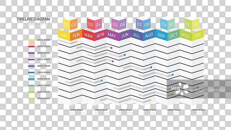 信息图表每月时间线甘特图图片素材