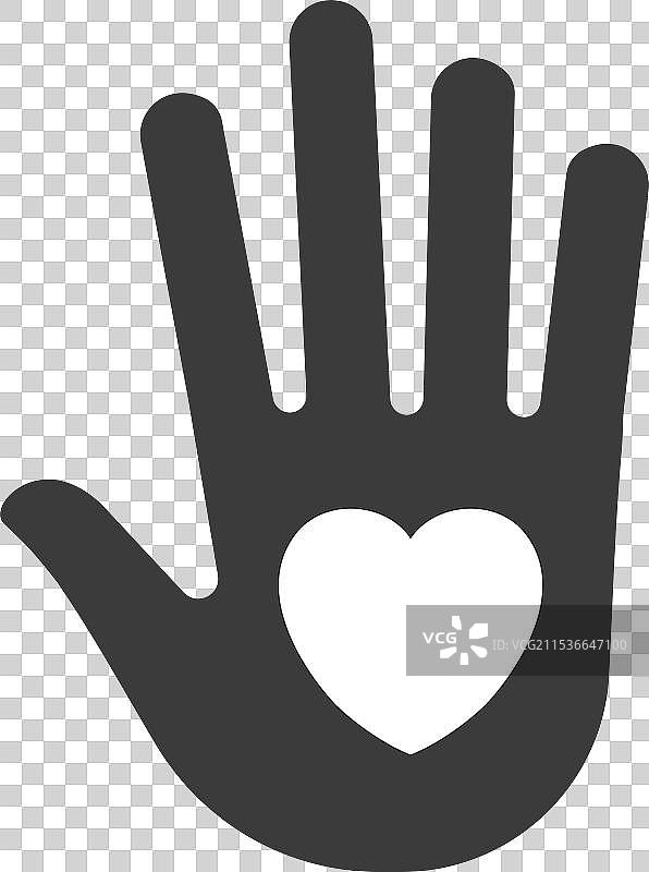 一个带有心形的手捐赠图标图片素材