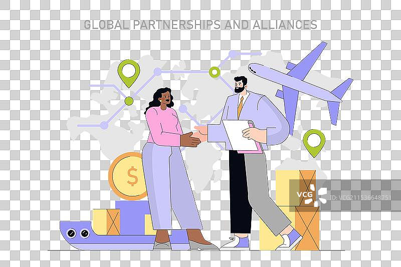 全球市场扩张平面图图片素材