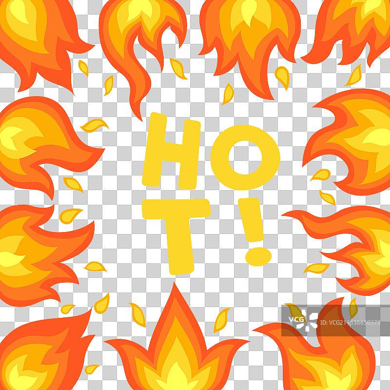 鲜艳的火焰环绕着大胆的热文本图片素材