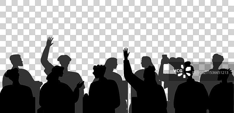 观众参与互动的剪影图片素材