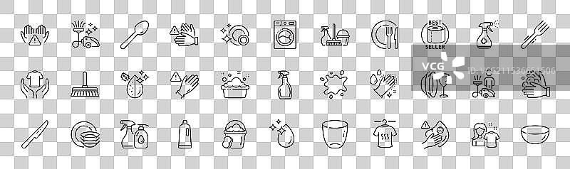 水滴、T恤和清洁液的排列图片素材