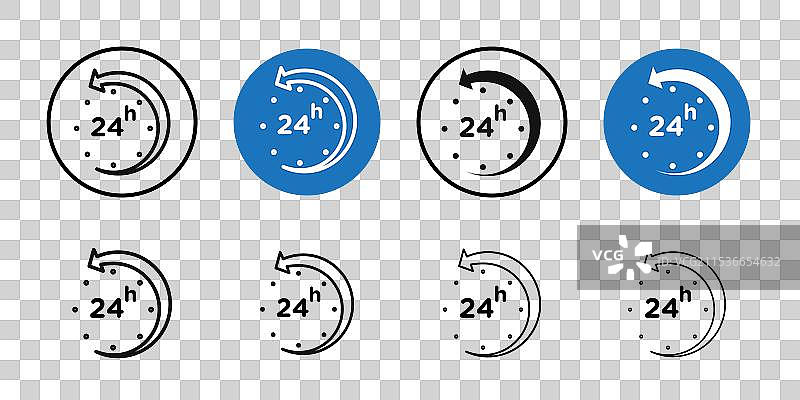 24小时图标细线艺术系列图片素材