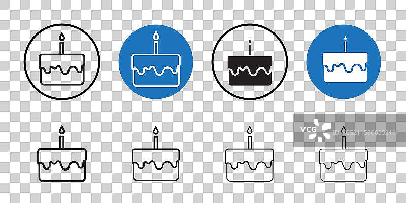 生日蛋糕图标细线艺术系列图片素材