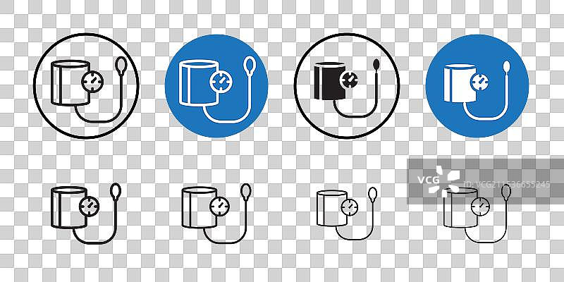 血压计图标细线艺术系列图片素材