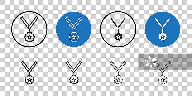 奖牌图标细线艺术系列图片素材
