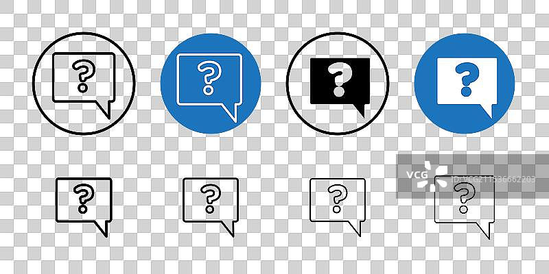 问题图标 2 薄线艺术系列图片素材