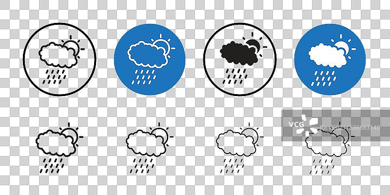 天气图标细线艺术系列图片素材