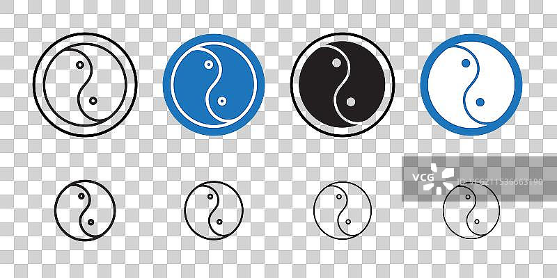 阴阳图标细线艺术系列图片素材