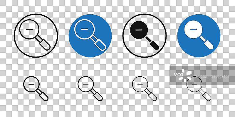 缩小图标细线艺术集合图片素材