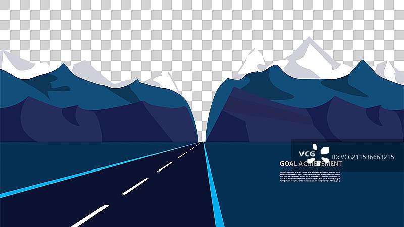 山间公路与目标达成图片素材