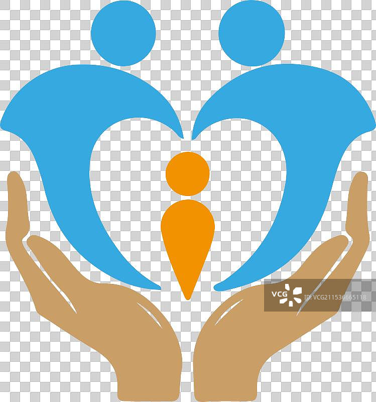 儿童关怀与爱心标志收养慈善标志图片素材