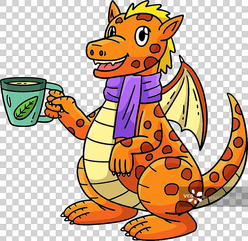 茶色卡通龙的剪贴画图片素材